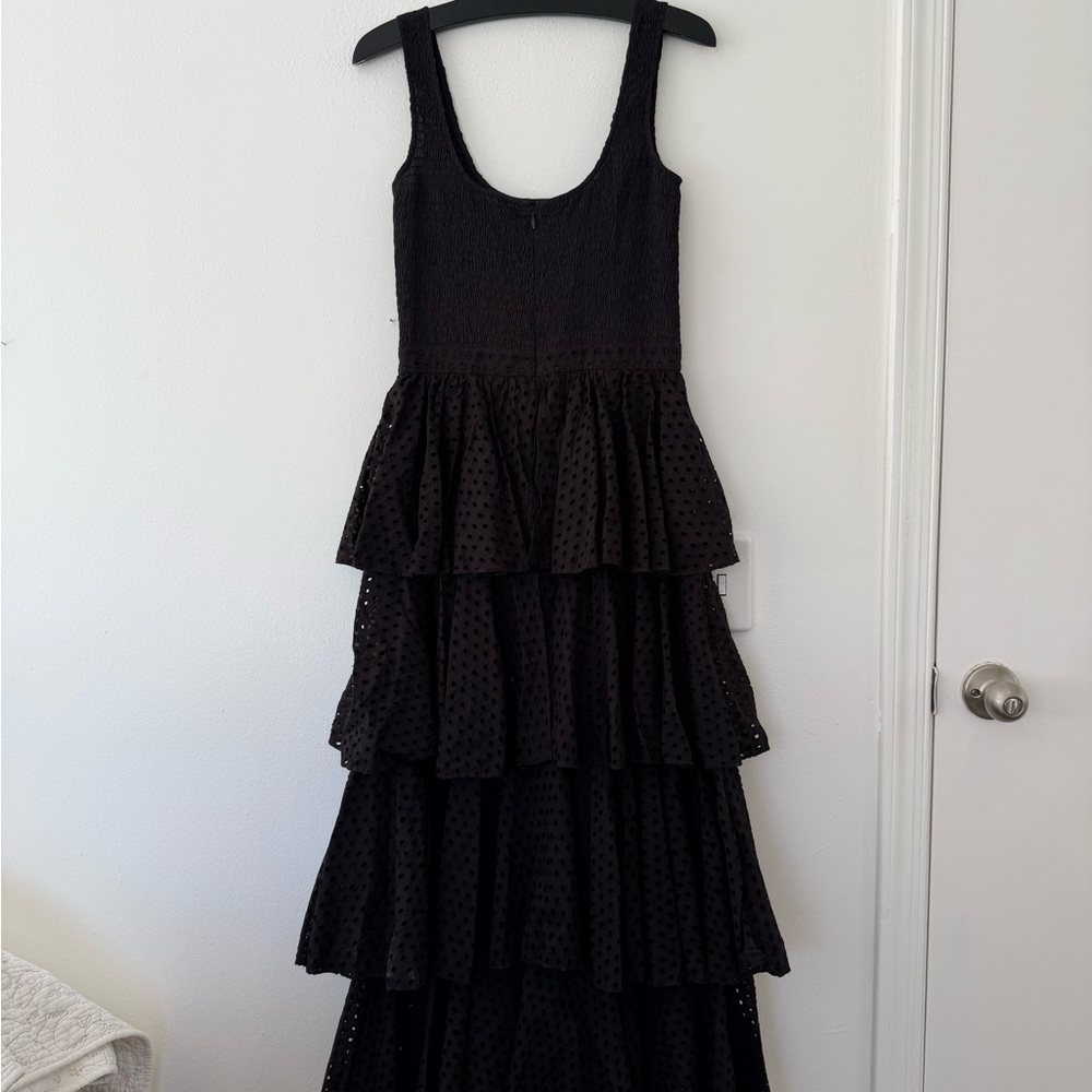 RHODE Black Tiered Eyelet Maxi Dress - Picture 3 of 4